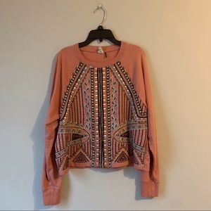 Anthropologie Embellished Crewneck Sweatshirt